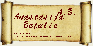 Anastasija Betulić vizit kartica